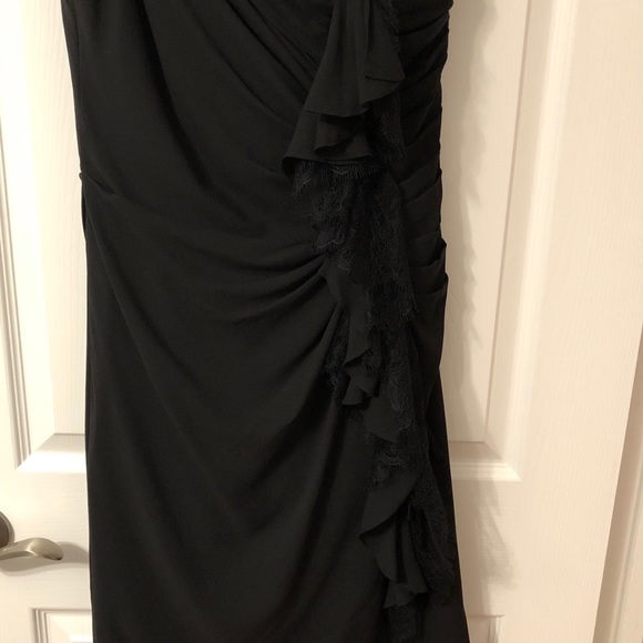 ✨NEW✨ Ann Taylor Black Silk One Shoulder Dress Sz8 - Picture 3 of 8
